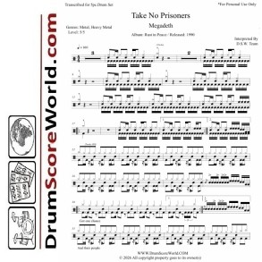 Megadeth - Take No Prisoners | Drum Sheet + Play-Along Track